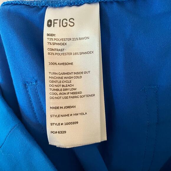 FIGS Women's size Small Tall Royal Blue Yola Skinny High Waisted Scrub Pants - Picture 10 of 10